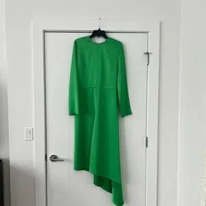 msgm green dress Mac Duggal - Green Strapless Faille Mini Dress with 3D Flower main image 0